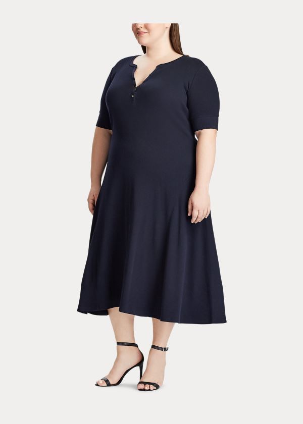 Women's Ralph Lauren Cotton Fit-and-Flare Dresses | 398067SLU